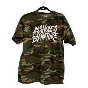 Assholes By Nature Camo Graphic Tee by The Life Apparel Size Large Streetwear